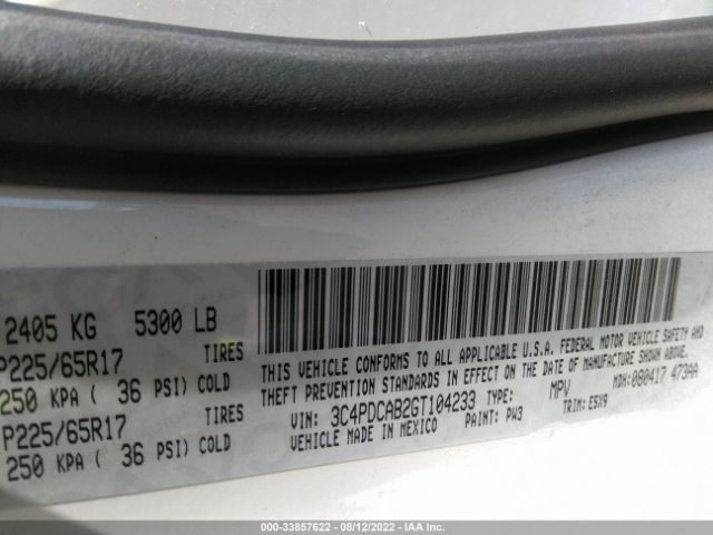 Photo 8 VIN: 3C4PDCAB2GT104233 - DODGE JOURNEY 