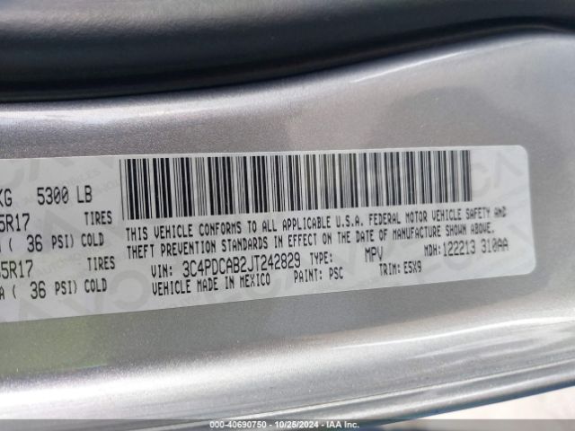 Photo 8 VIN: 3C4PDCAB2JT242829 - DODGE JOURNEY 