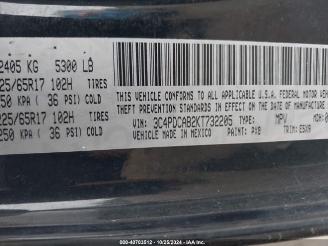 Photo 8 VIN: 3C4PDCAB2KT732205 - DODGE JOURNEY 