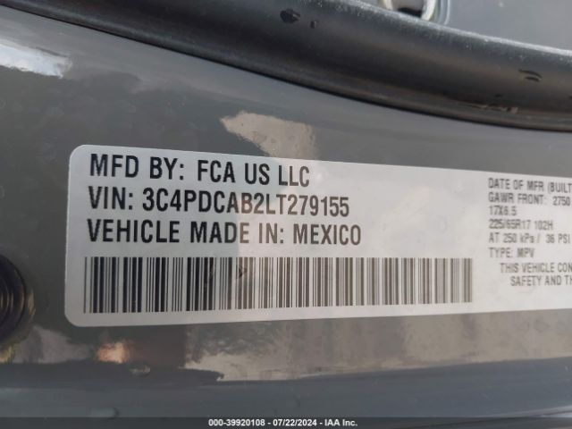 Photo 8 VIN: 3C4PDCAB2LT279155 - DODGE JOURNEY 