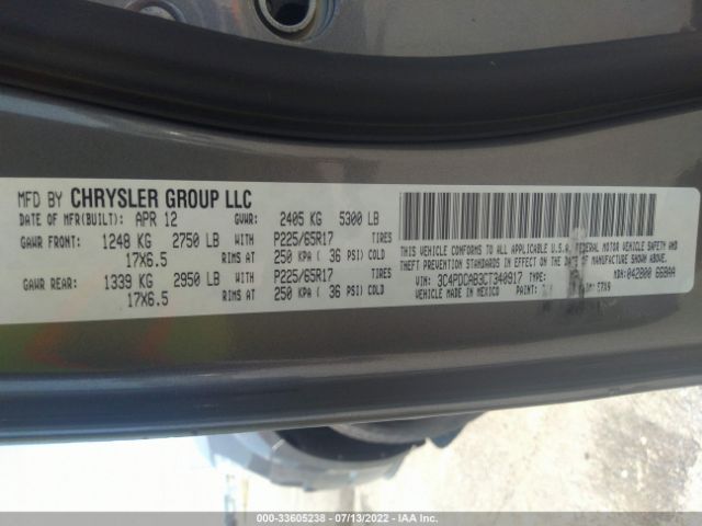 Photo 8 VIN: 3C4PDCAB3CT340917 - DODGE JOURNEY 