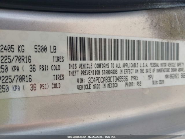 Photo 8 VIN: 3C4PDCAB3CT349536 - DODGE JOURNEY 