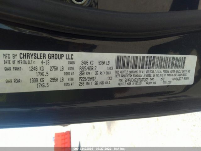 Photo 8 VIN: 3C4PDCAB3DT687262 - DODGE JOURNEY 