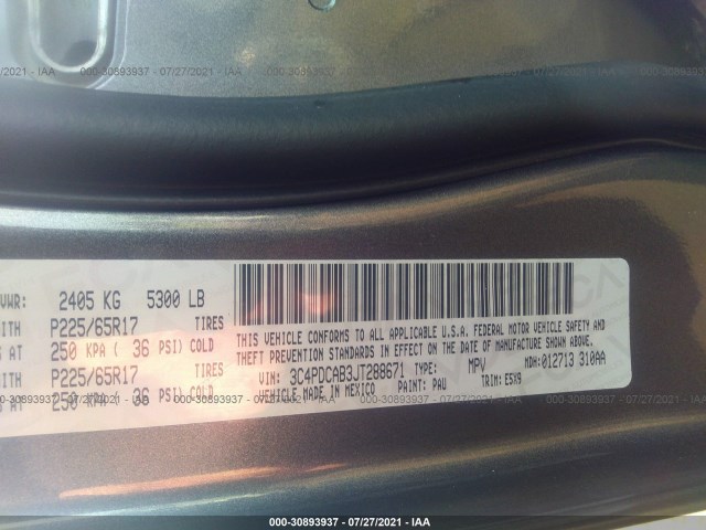 Photo 8 VIN: 3C4PDCAB3JT288671 - DODGE JOURNEY 