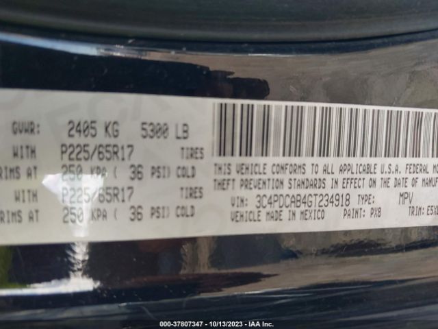 Photo 8 VIN: 3C4PDCAB4GT234918 - DODGE JOURNEY 