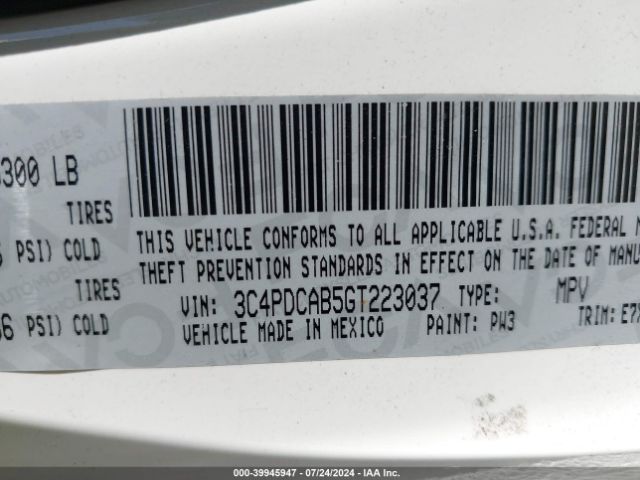 Photo 8 VIN: 3C4PDCAB5GT223037 - DODGE JOURNEY 