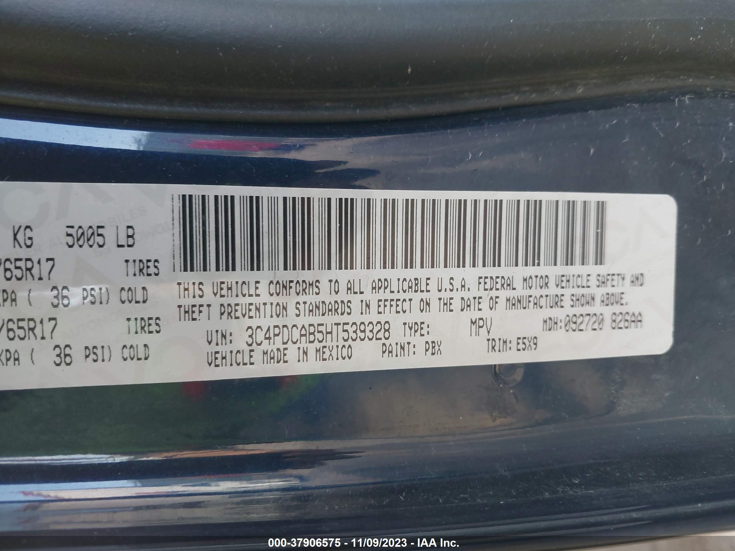 Photo 8 VIN: 3C4PDCAB5HT539328 - DODGE JOURNEY 