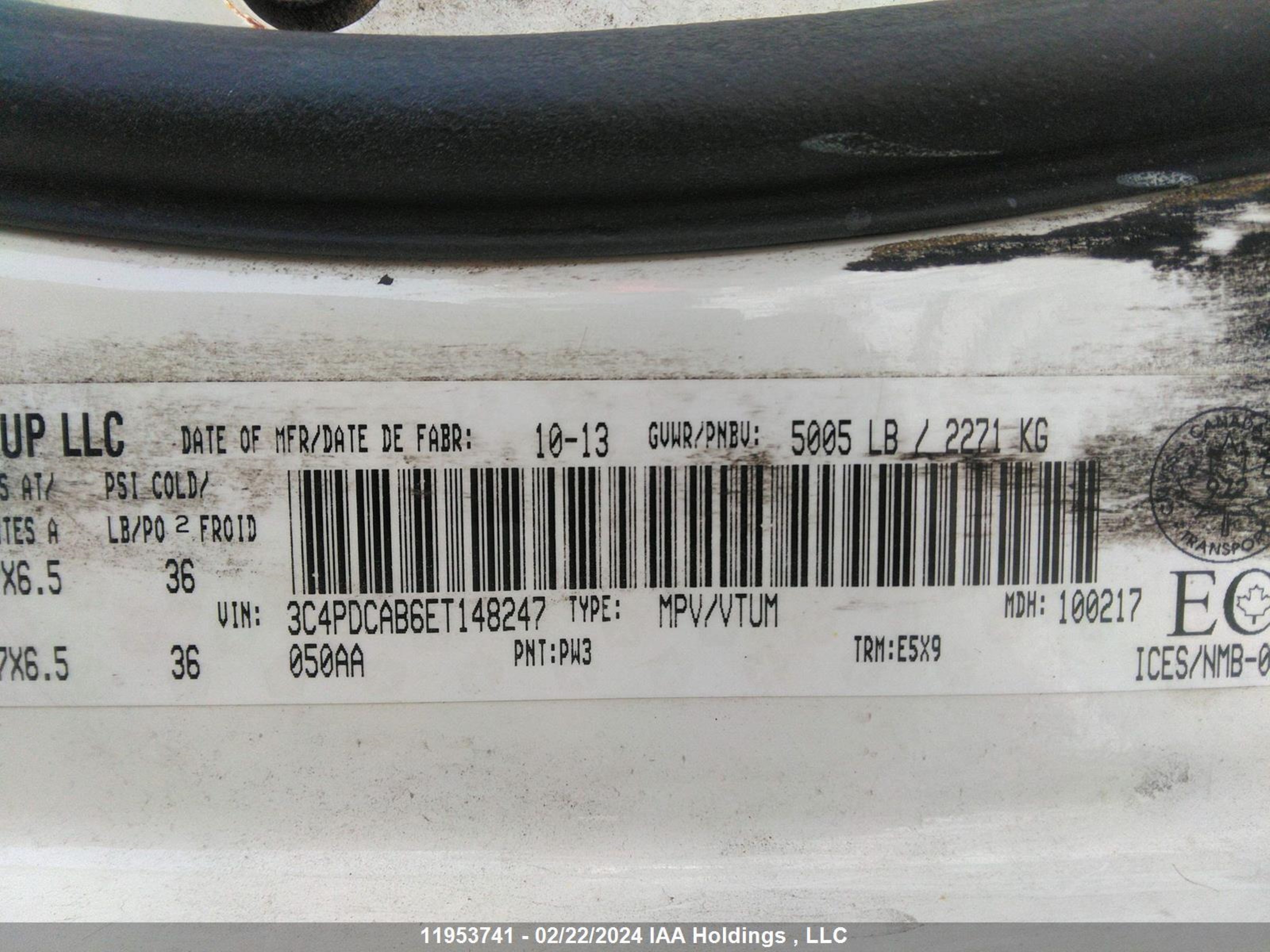 Photo 8 VIN: 3C4PDCAB6ET148247 - DODGE JOURNEY 