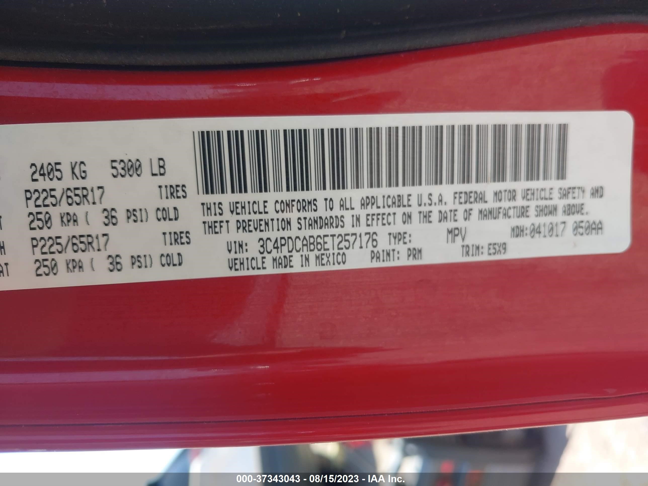 Photo 8 VIN: 3C4PDCAB6ET257176 - DODGE JOURNEY 