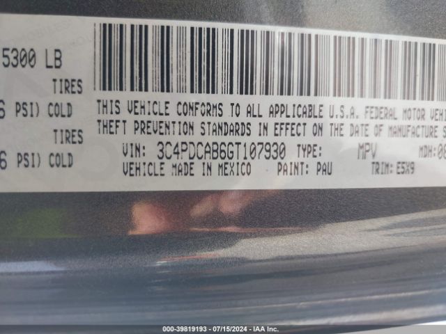 Photo 8 VIN: 3C4PDCAB6GT107930 - DODGE JOURNEY 