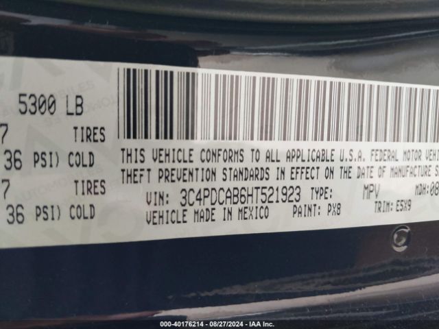 Photo 8 VIN: 3C4PDCAB6HT521923 - DODGE JOURNEY 