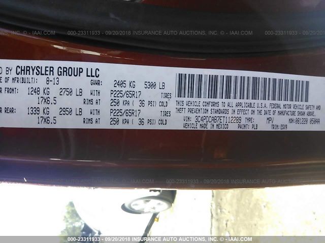 Photo 8 VIN: 3C4PDCAB7ET112289 - DODGE JOURNEY 