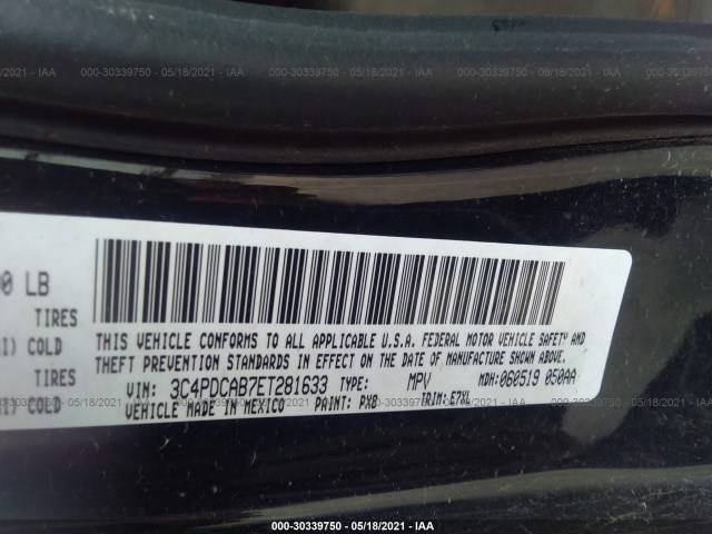 Photo 8 VIN: 3C4PDCAB7ET281633 - DODGE JOURNEY 