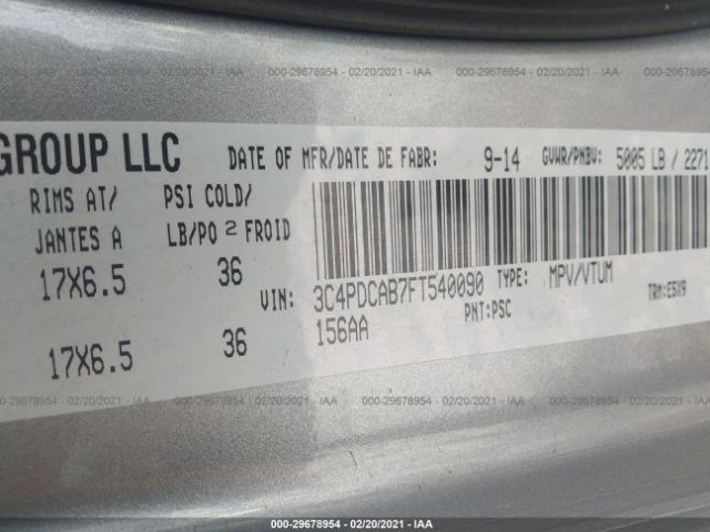 Photo 8 VIN: 3C4PDCAB7FT540090 - DODGE JOURNEY 