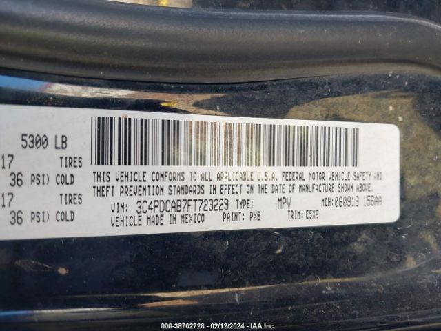 Photo 8 VIN: 3C4PDCAB7FT723229 - DODGE JOURNEY 