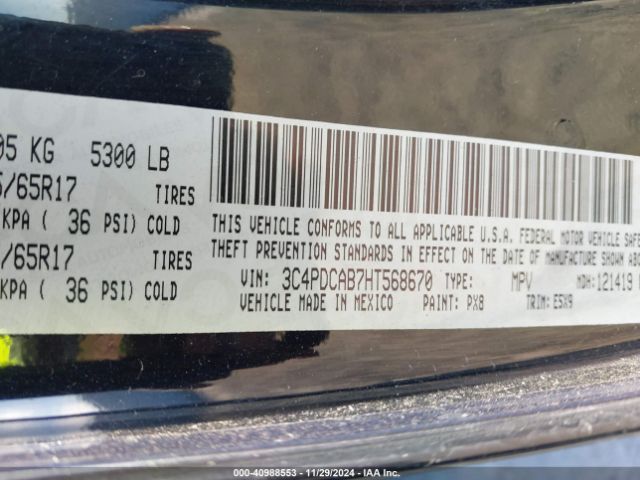 Photo 8 VIN: 3C4PDCAB7HT568670 - DODGE JOURNEY 