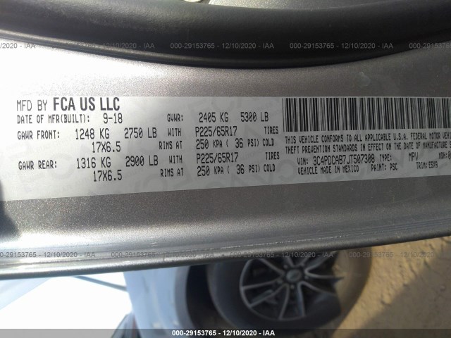 Photo 8 VIN: 3C4PDCAB7JT507308 - DODGE JOURNEY 