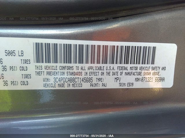 Photo 8 VIN: 3C4PDCAB8CT145685 - DODGE JOURNEY 