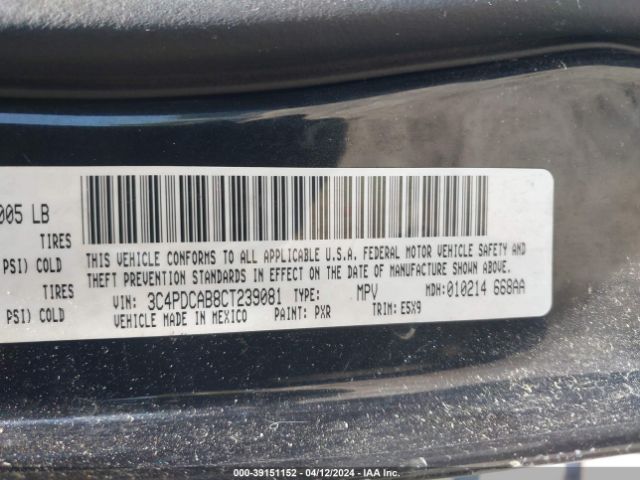 Photo 8 VIN: 3C4PDCAB8CT239081 - DODGE JOURNEY 