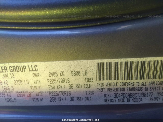 Photo 8 VIN: 3C4PDCAB8CT390177 - DODGE JOURNEY 