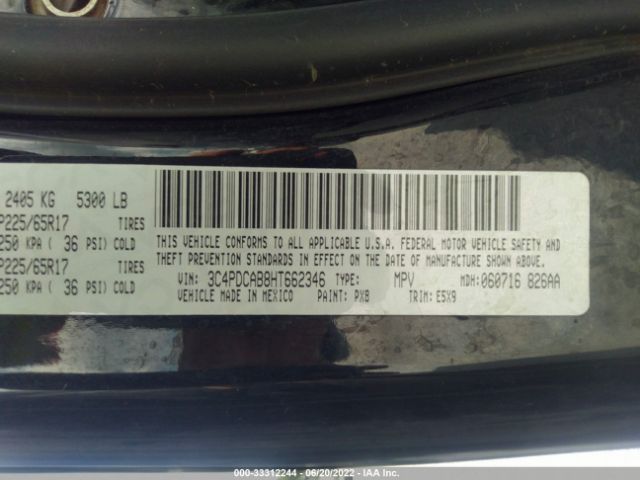 Photo 8 VIN: 3C4PDCAB8HT662346 - DODGE JOURNEY 