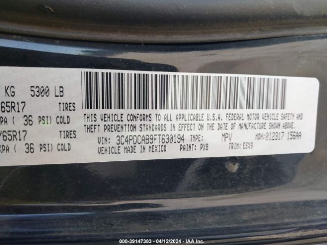 Photo 8 VIN: 3C4PDCAB9FT630194 - DODGE JOURNEY 