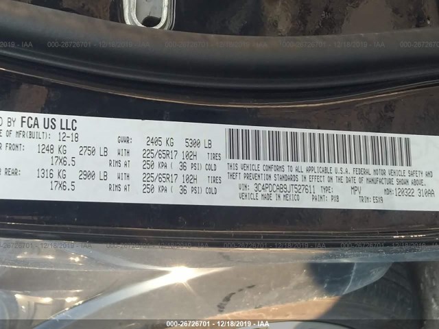 Photo 8 VIN: 3C4PDCAB9JT527611 - DODGE JOURNEY 