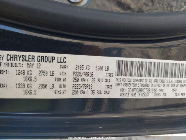 Photo 8 VIN: 3C4PDCABXCT361246 - DODGE JOURNEY 