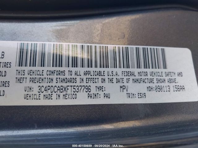 Photo 8 VIN: 3C4PDCABXFT537796 - DODGE JOURNEY SE 