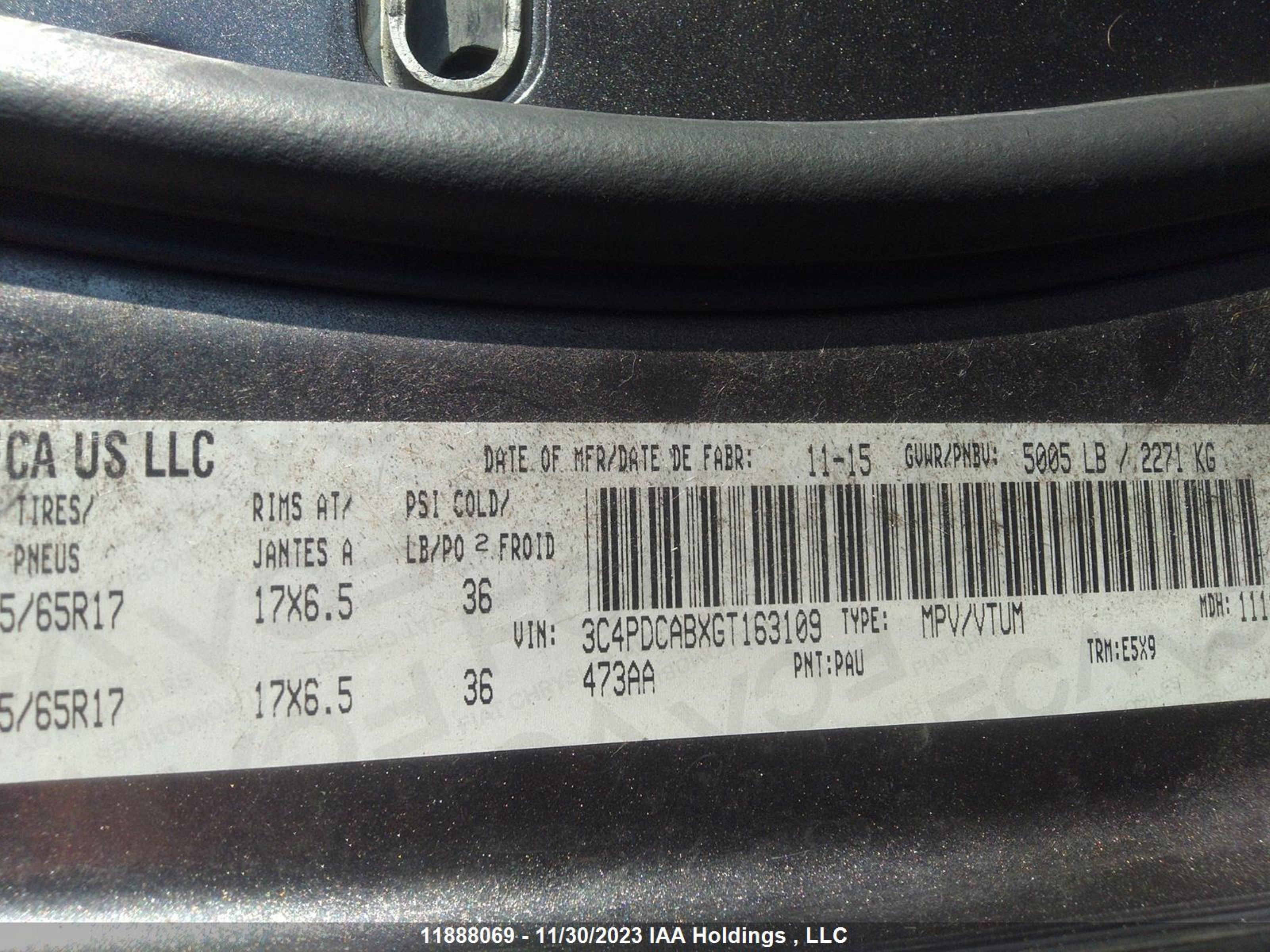 Photo 8 VIN: 3C4PDCABXGT163109 - DODGE JOURNEY 