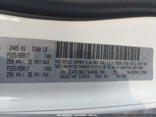 Photo 8 VIN: 3C4PDCABXJT444849 - DODGE JOURNEY 