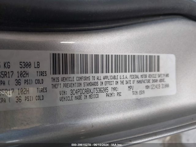 Photo 8 VIN: 3C4PDCABXJT536205 - DODGE JOURNEY 