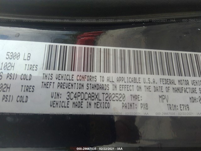 Photo 8 VIN: 3C4PDCABXLT202520 - DODGE JOURNEY 