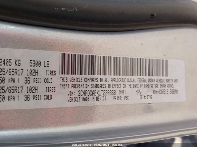 Photo 8 VIN: 3C4PDCABXLT220368 - DODGE JOURNEY 