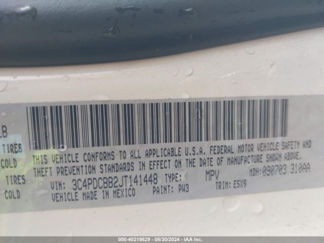 Photo 8 VIN: 3C4PDCBB2JT141448 - DODGE JOURNEY 