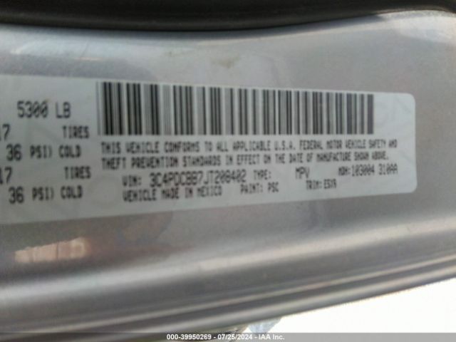 Photo 8 VIN: 3C4PDCBB7JT208402 - DODGE JOURNEY 