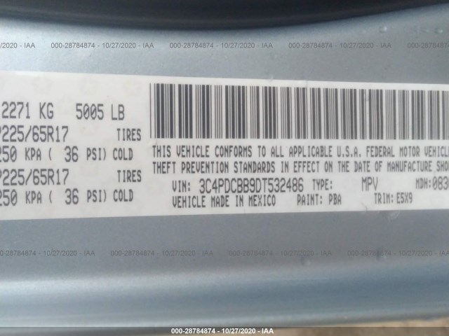 Photo 8 VIN: 3C4PDCBB9DT532486 - DODGE JOURNEY 