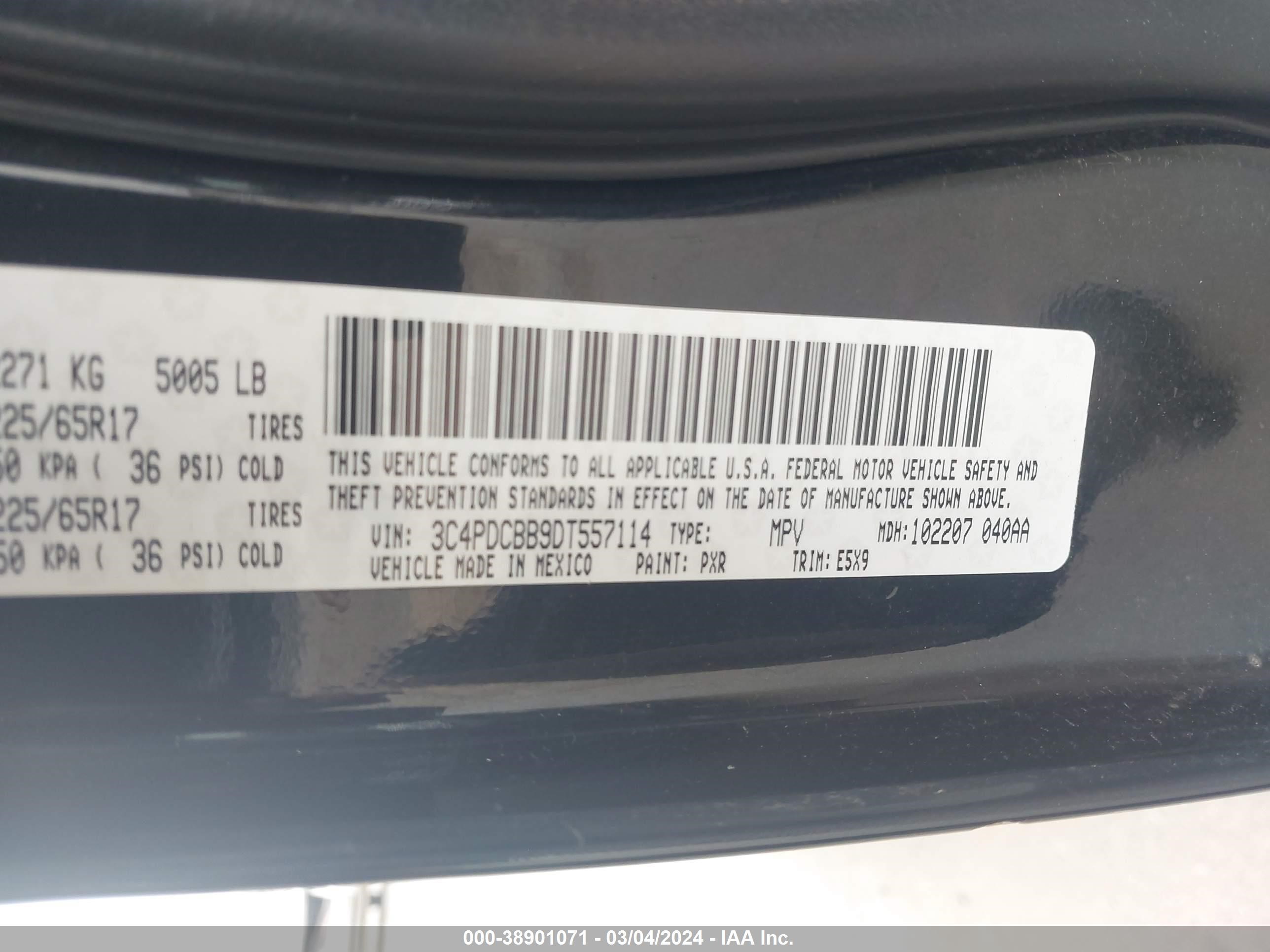 Photo 8 VIN: 3C4PDCBB9DT557114 - DODGE JOURNEY 