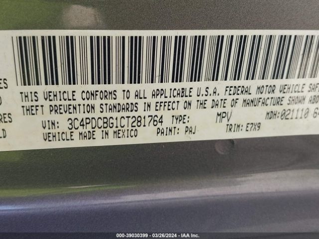 Photo 8 VIN: 3C4PDCBG1CT281764 - DODGE JOURNEY 