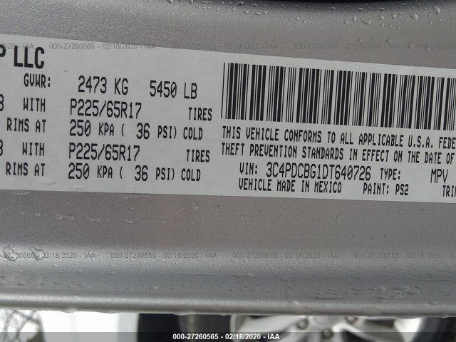 Photo 8 VIN: 3C4PDCBG1DT640726 - DODGE JOURNEY 