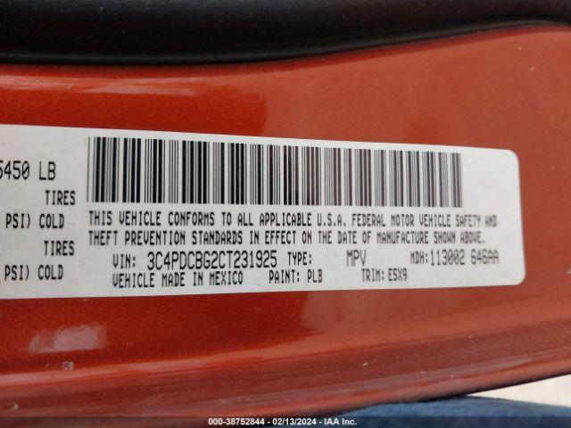 Photo 8 VIN: 3C4PDCBG2CT231925 - DODGE JOURNEY 