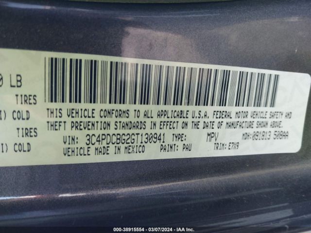 Photo 8 VIN: 3C4PDCBG2GT130941 - DODGE JOURNEY 