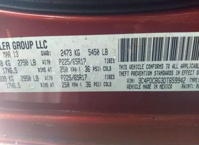 Photo 8 VIN: 3C4PDCBG3DT659942 - DODGE JOURNEY 