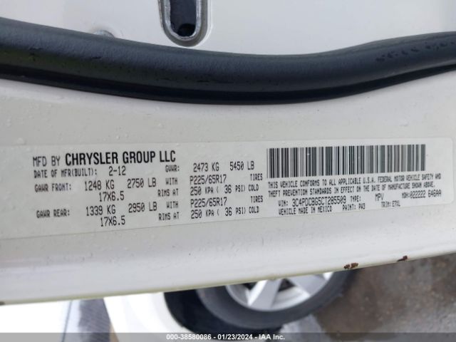 Photo 8 VIN: 3C4PDCBG5CT285509 - DODGE JOURNEY 