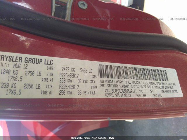 Photo 8 VIN: 3C4PDCBG5DT510111 - DODGE JOURNEY 