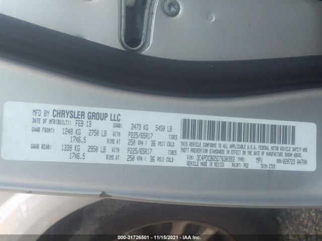 Photo 8 VIN: 3C4PDCBG5DT630393 - DODGE JOURNEY 