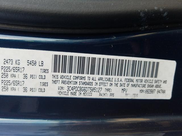 Photo 9 VIN: 3C4PDCBG6DT505127 - DODGE JOURNEY SX 