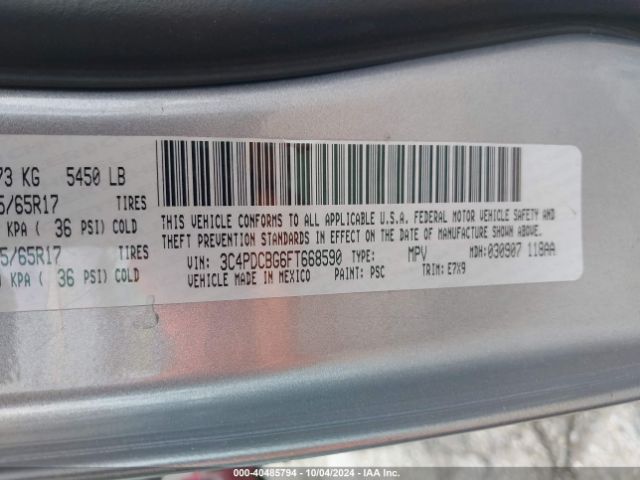 Photo 8 VIN: 3C4PDCBG6FT668590 - DODGE JOURNEY 