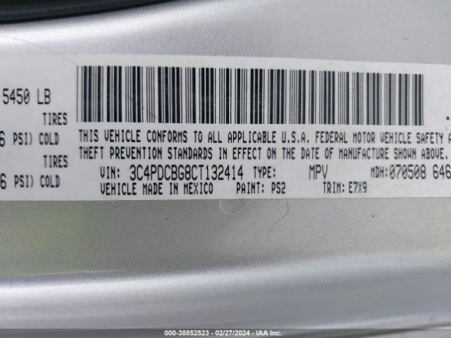 Photo 8 VIN: 3C4PDCBG8CT132414 - DODGE JOURNEY 