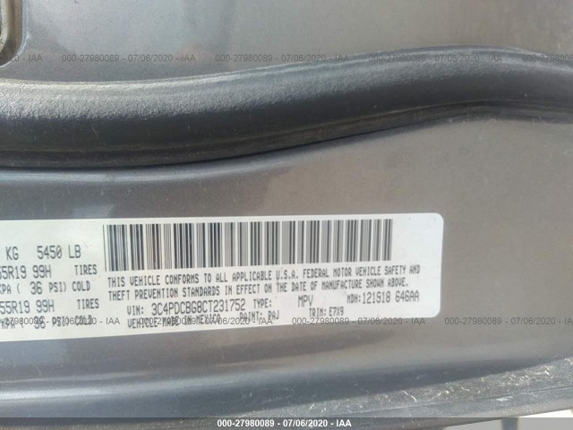 Photo 8 VIN: 3C4PDCBG8CT231752 - DODGE JOURNEY 